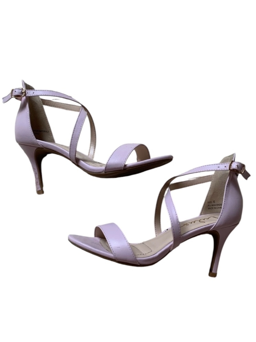 Lulus Light Baby Pink Strappy Open Toe High Heels Size 6